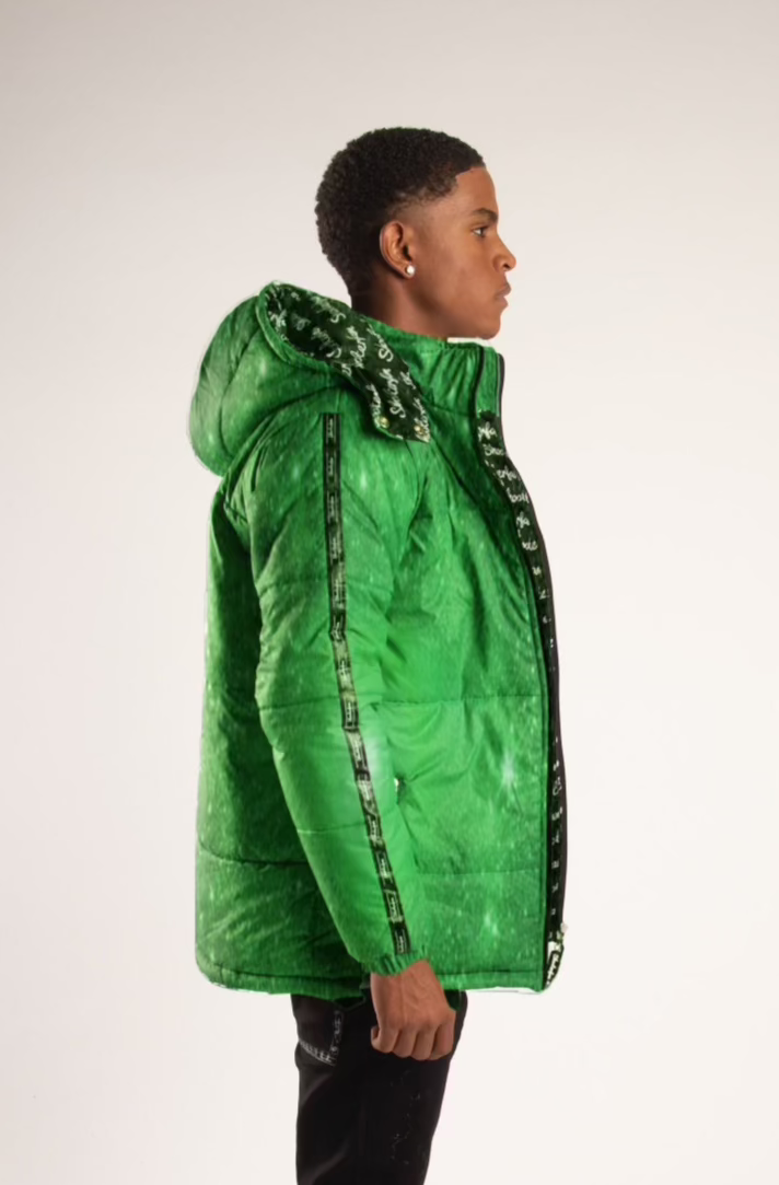 SF1 Galaxy Puffer Jacket (Green)