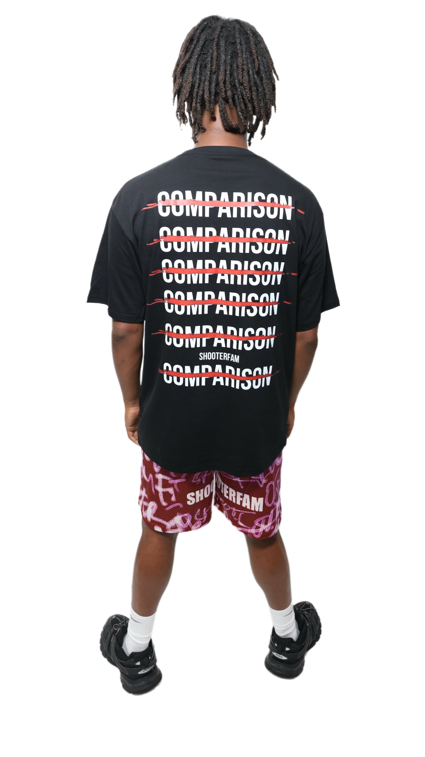 BLACK 'NO COMPARISON' "JOKER" T-SHIRT (BLACK/RED)
