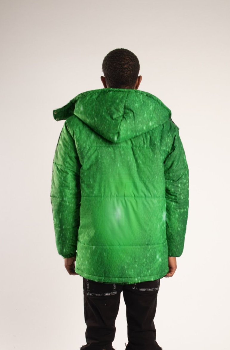 SF1 Galaxy Puffer Jacket (Green)