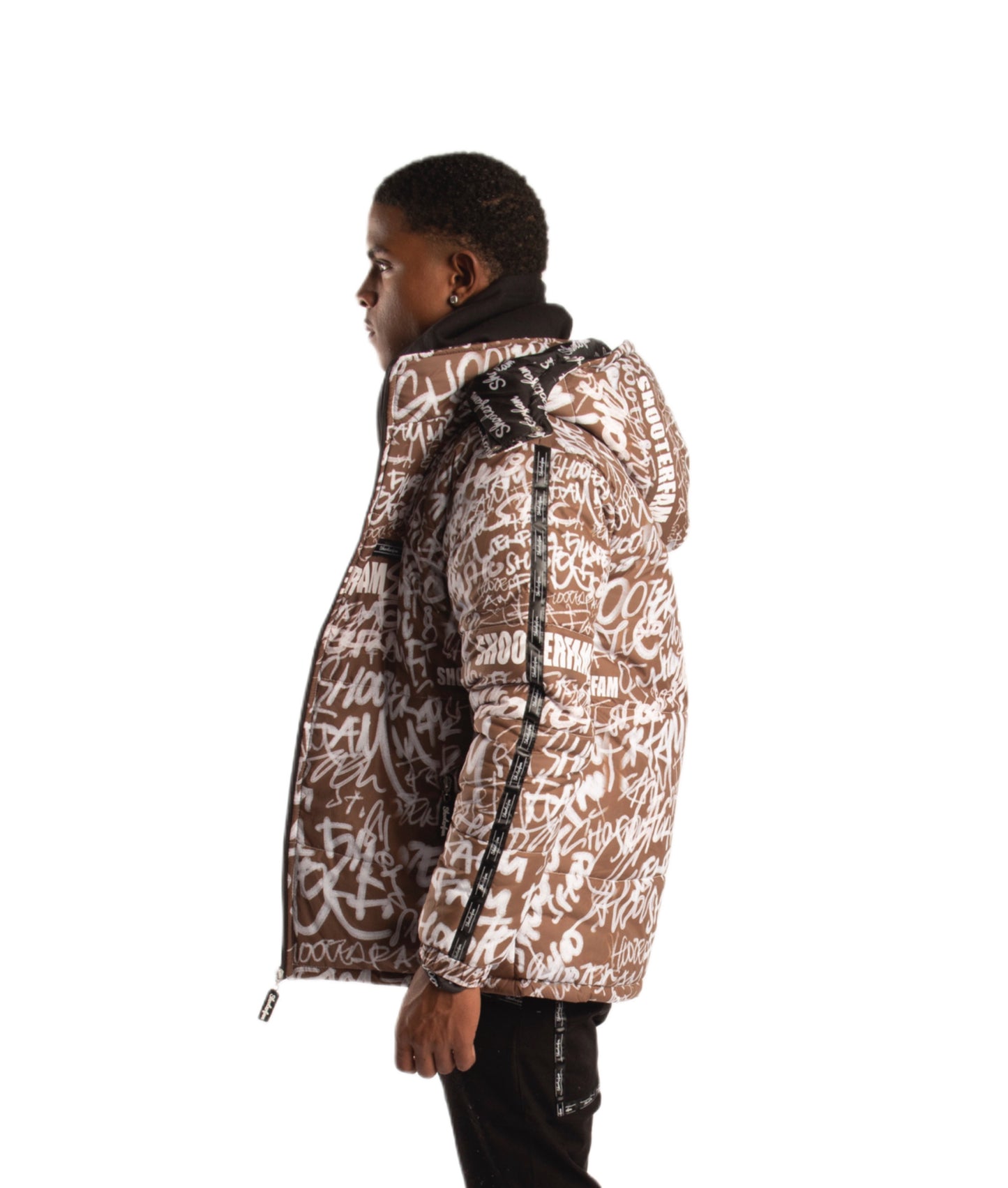 SF1 Graffiti Puffer Jacket (Brown)