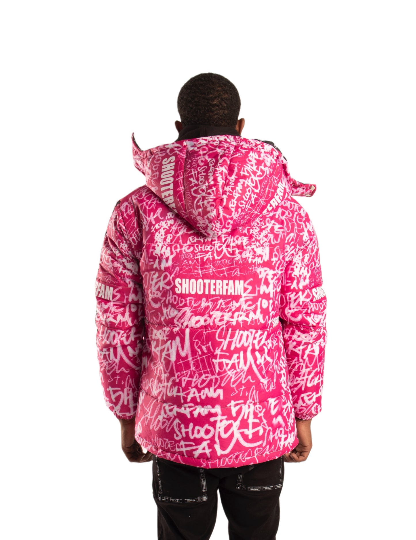 SF1 Graffiti Puffer Jacket (Pink)
