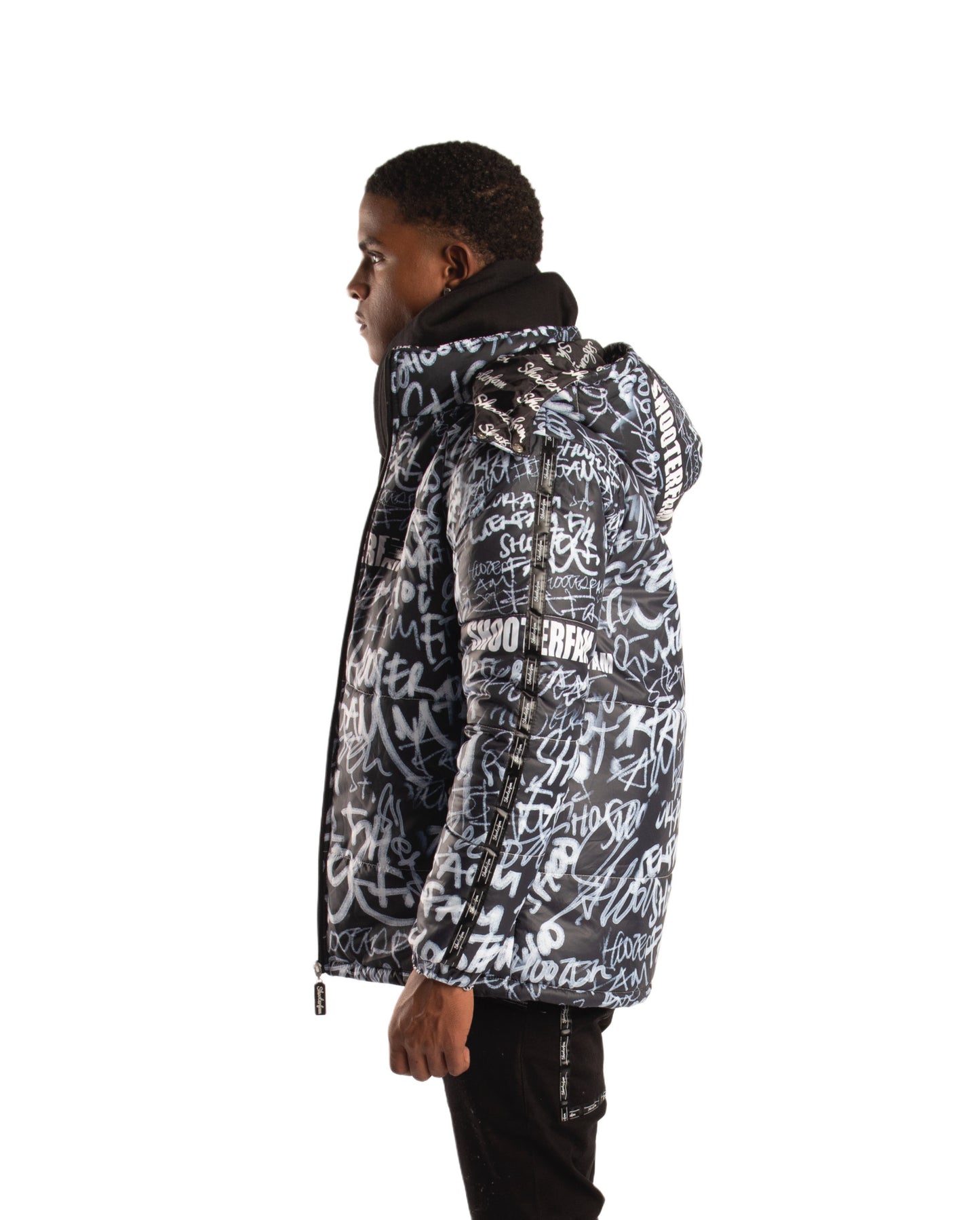 SF1 Graffiti Puffer Jacket (Black)