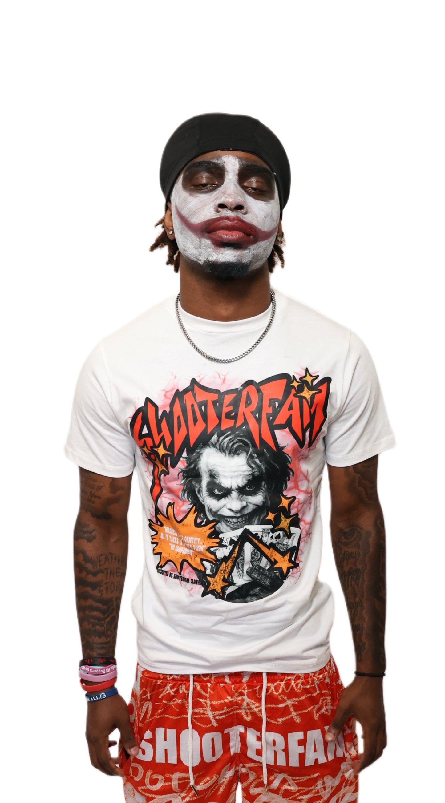 WHITE 'NO COMPARISON' "JOKER" T-SHIRT (WHITE/RED)