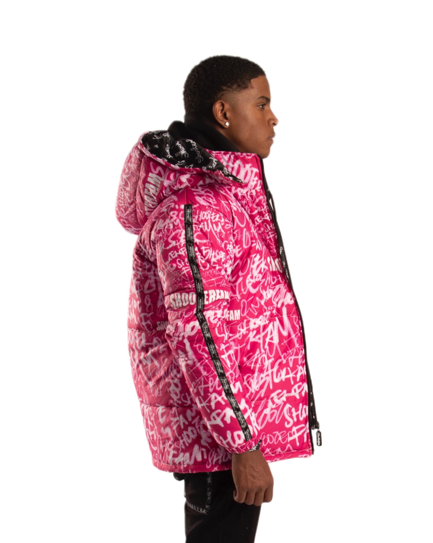 SF1 Graffiti Puffer Jacket (Pink)