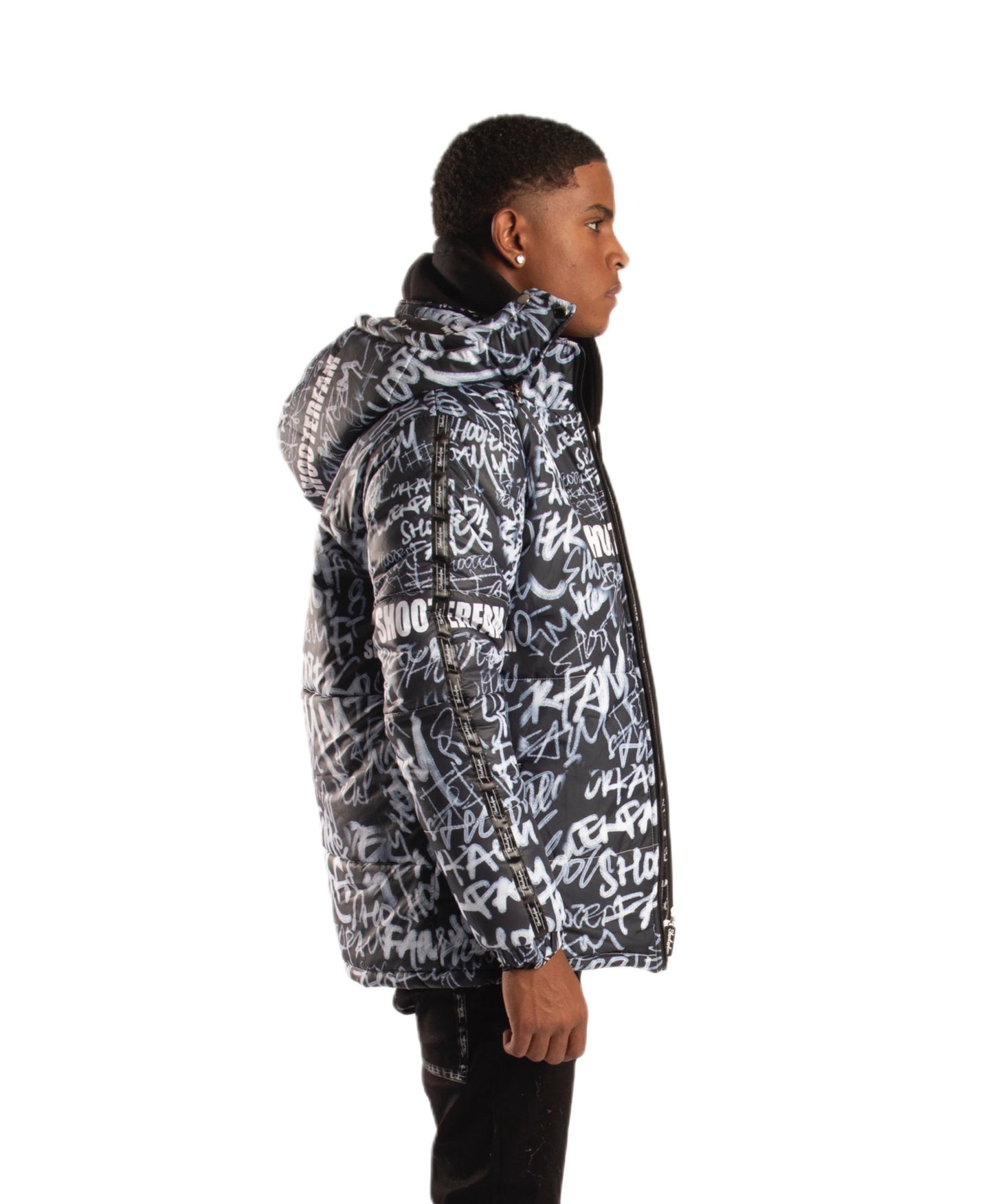 SF1 Graffiti Puffer Jacket (Black)