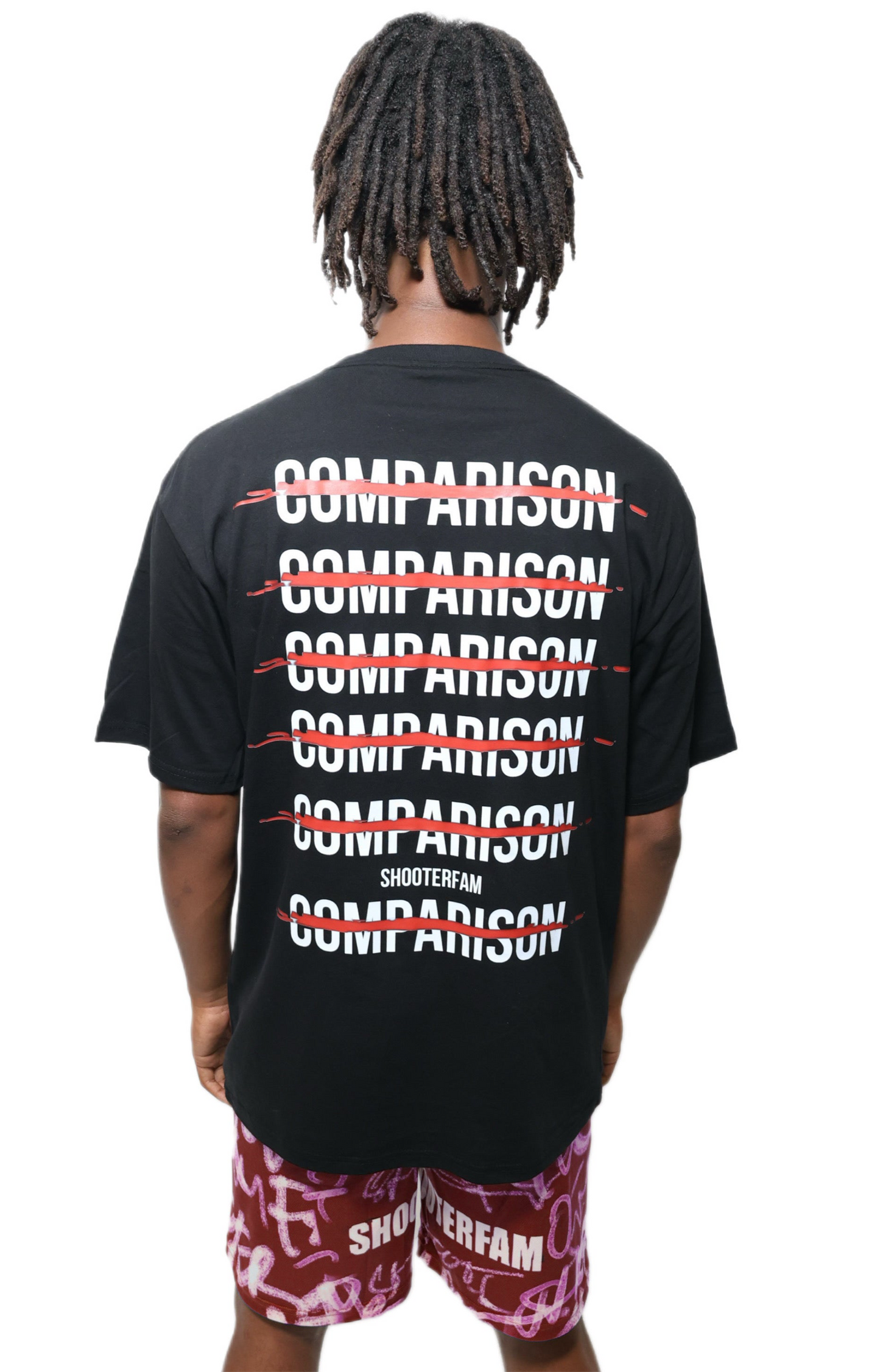 BLACK 'NO COMPARISON' "JOKER" T-SHIRT (BLACK/RED)
