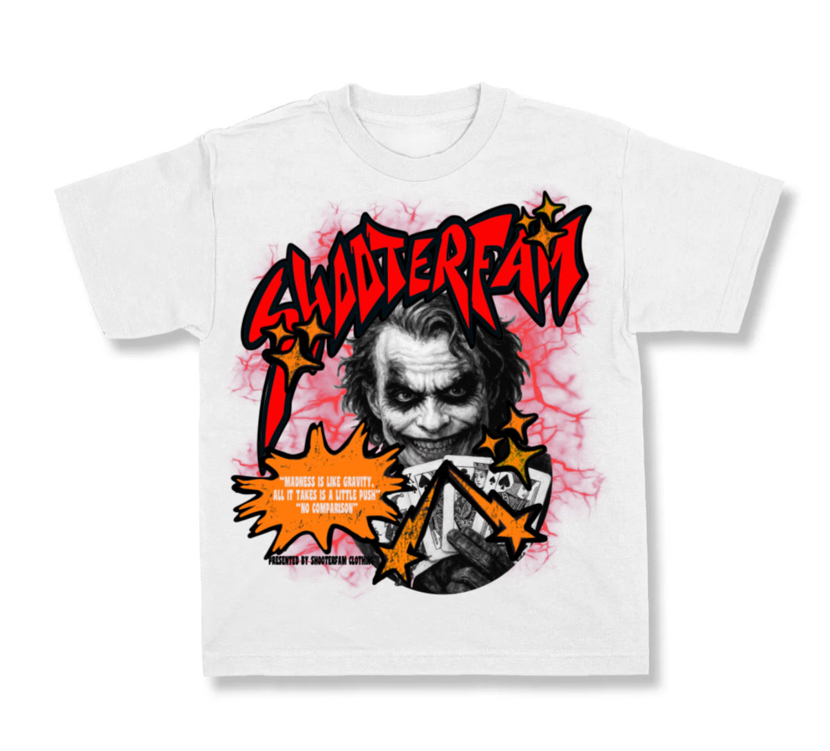 WHITE 'NO COMPARISON' "JOKER" T-SHIRT (WHITE/RED)