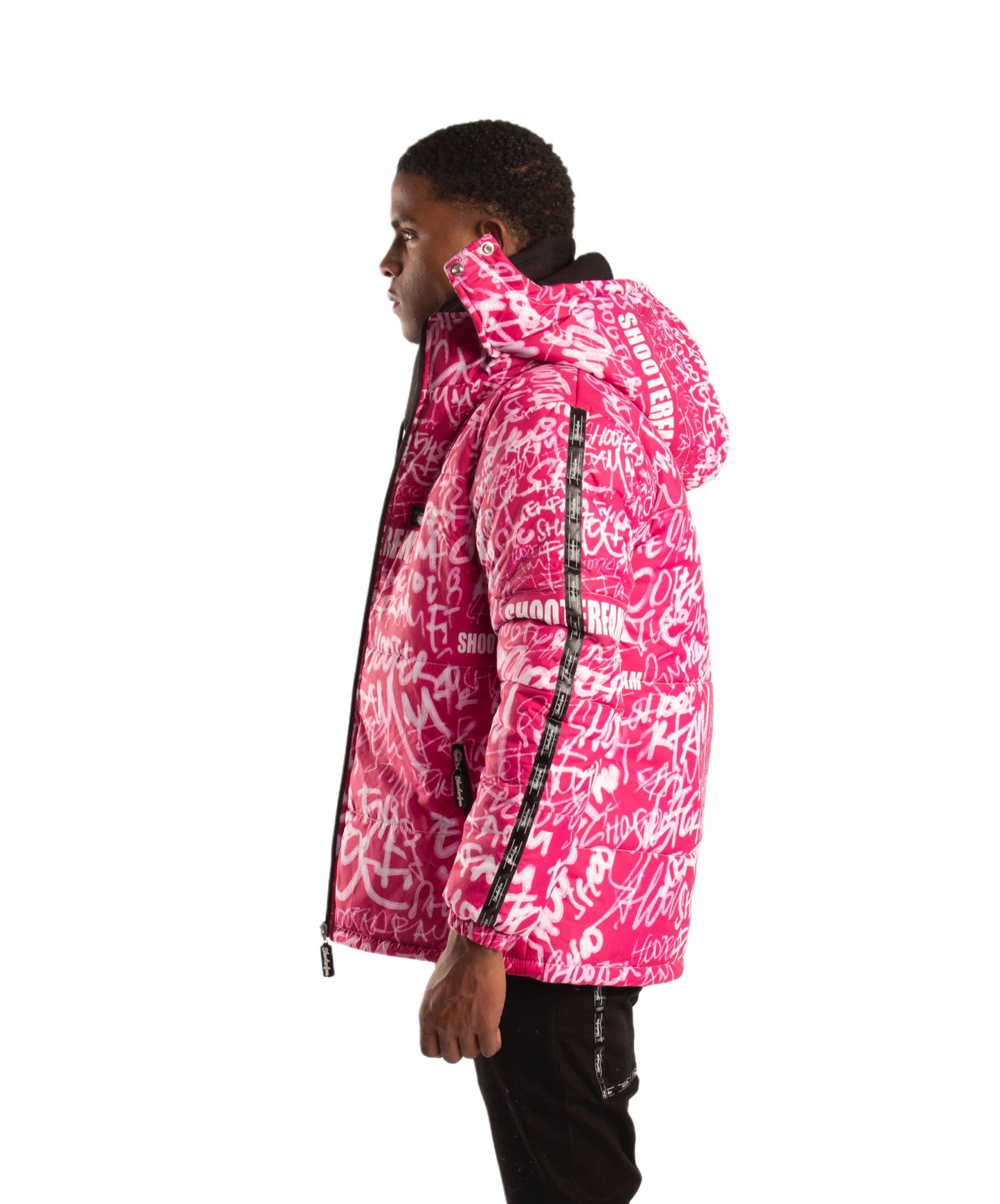 SF1 Graffiti Puffer Jacket (Pink)