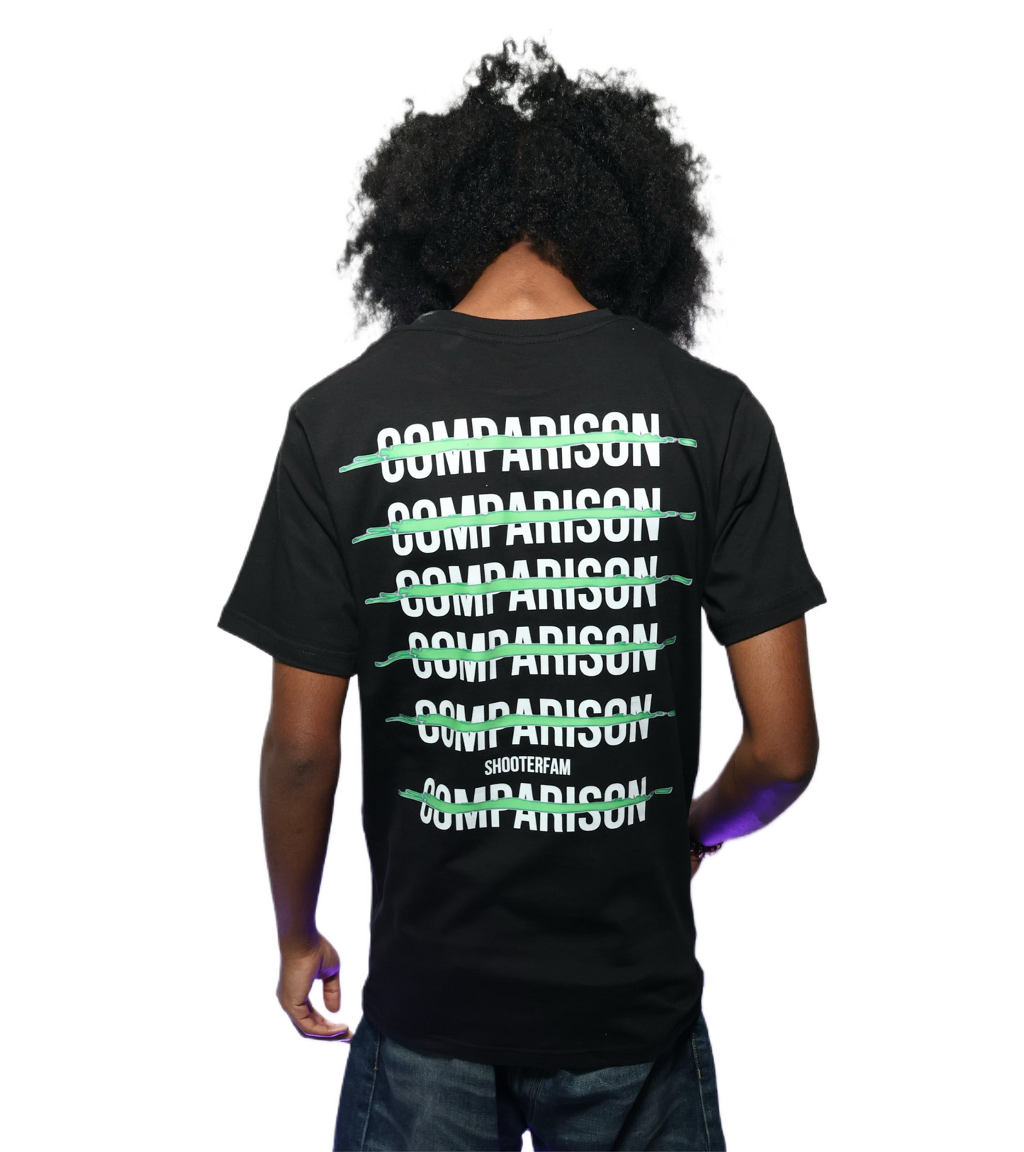 BLACK 'NO COMPARISON' "JOKER" T-SHIRT (BLACK/GREEN)