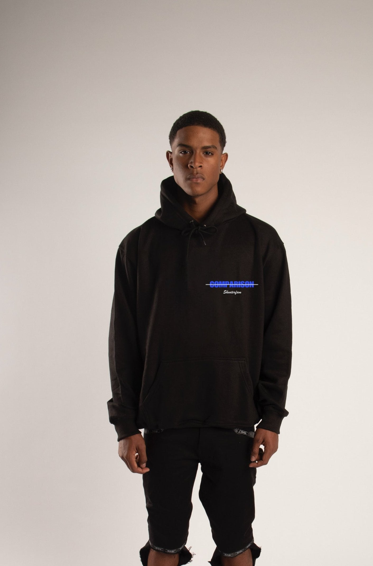 No Comparison Hoodie (Black/White/Blue)