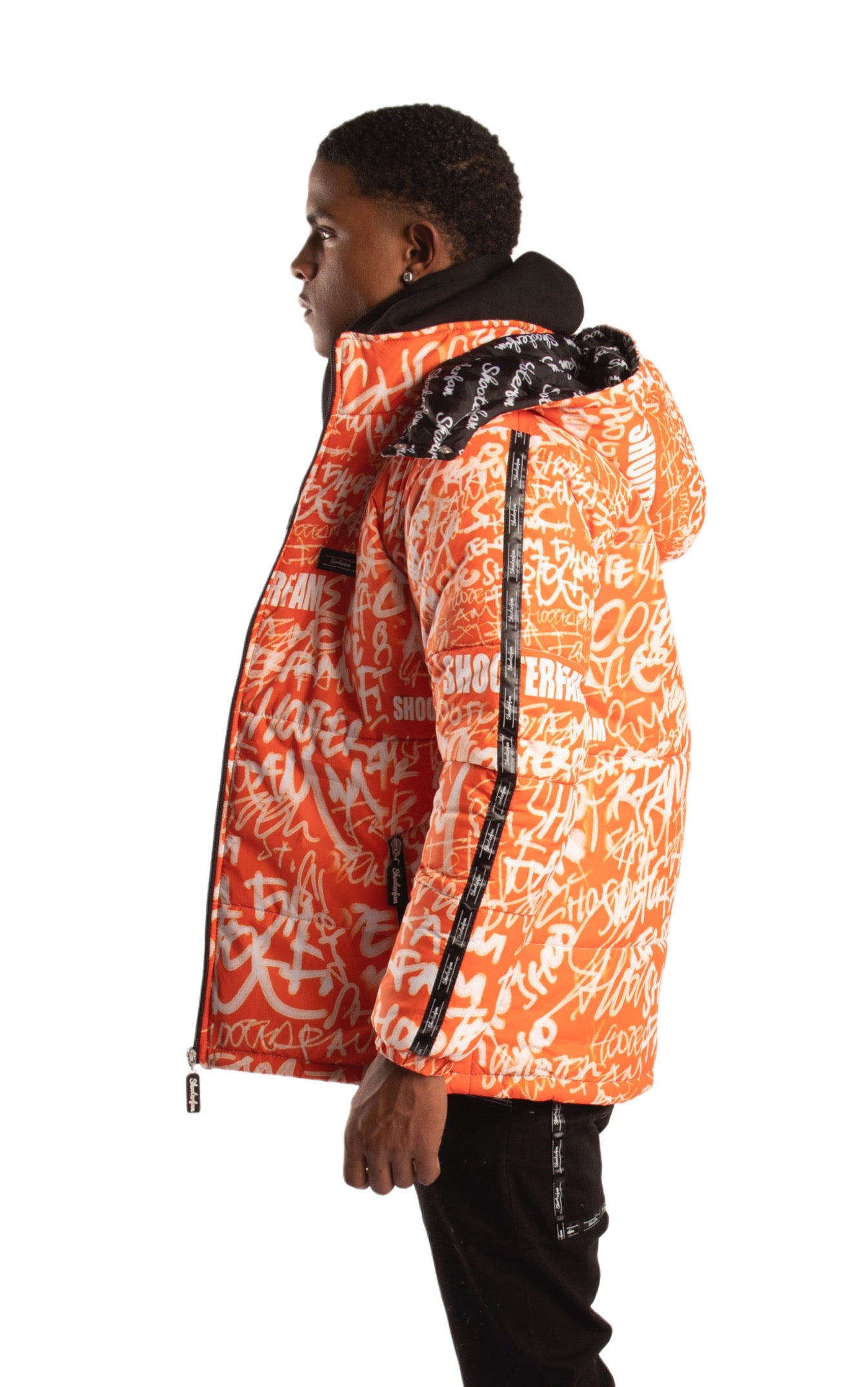 SF1 Graffiti Puffer Jacket (Orange)