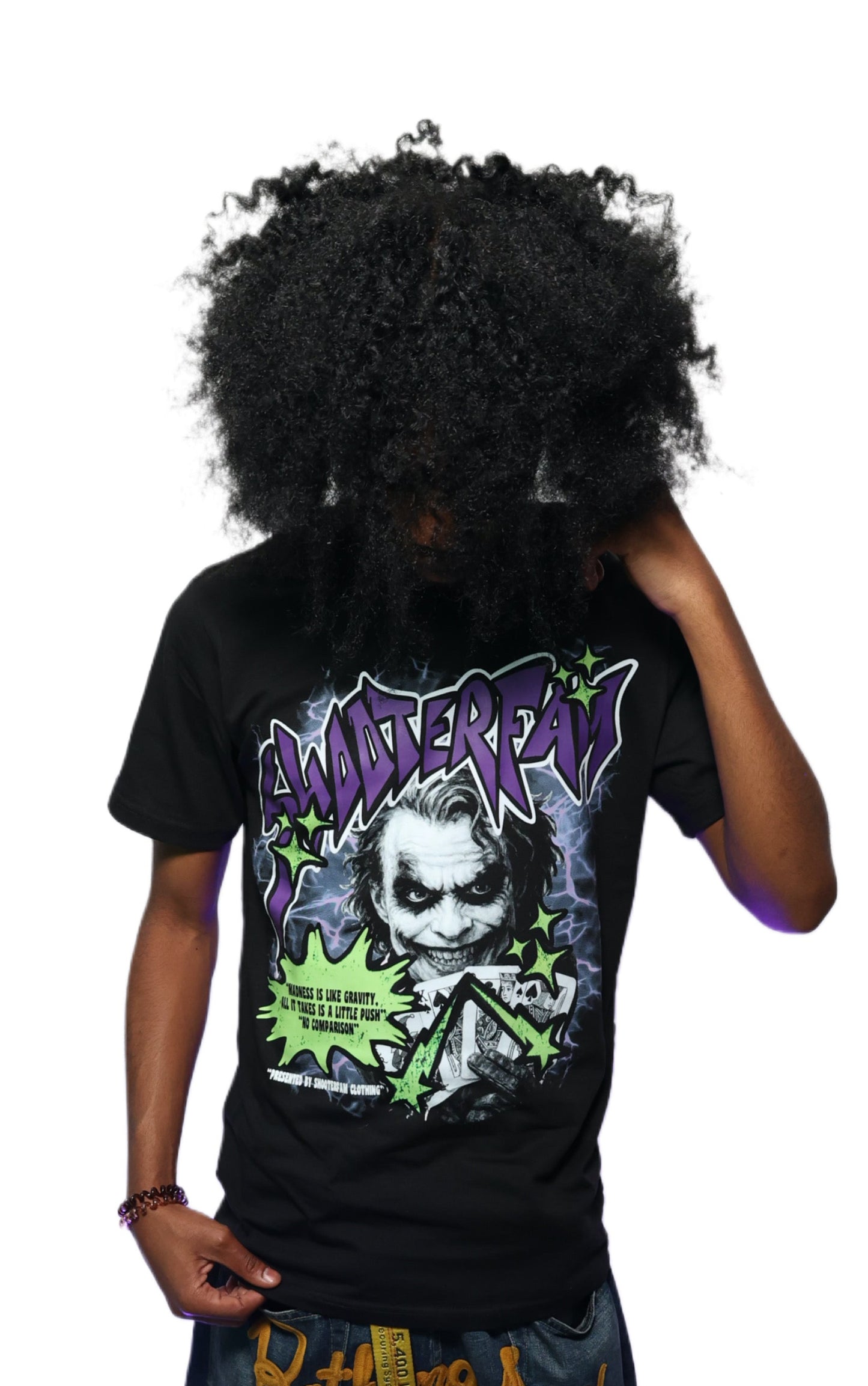 BLACK 'NO COMPARISON' "JOKER" T-SHIRT (BLACK/GREEN)