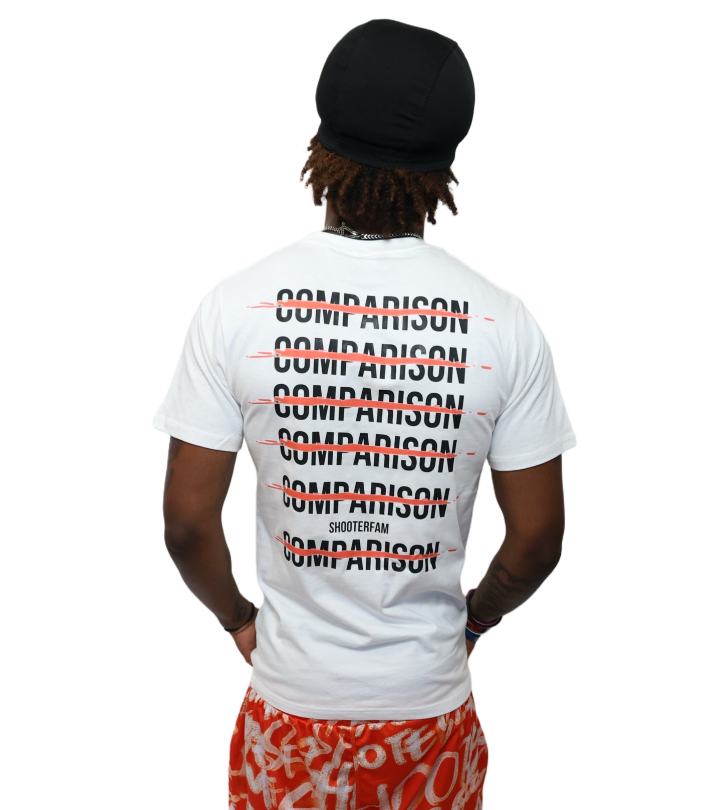 WHITE 'NO COMPARISON' "JOKER" T-SHIRT (WHITE/RED)