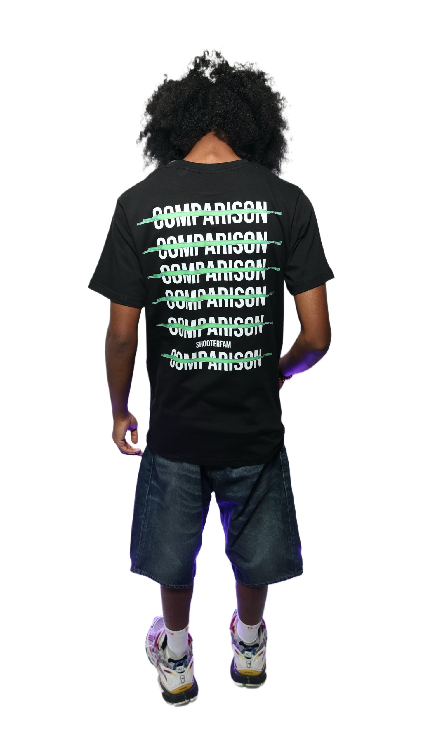 BLACK 'NO COMPARISON' "JOKER" T-SHIRT (BLACK/GREEN)