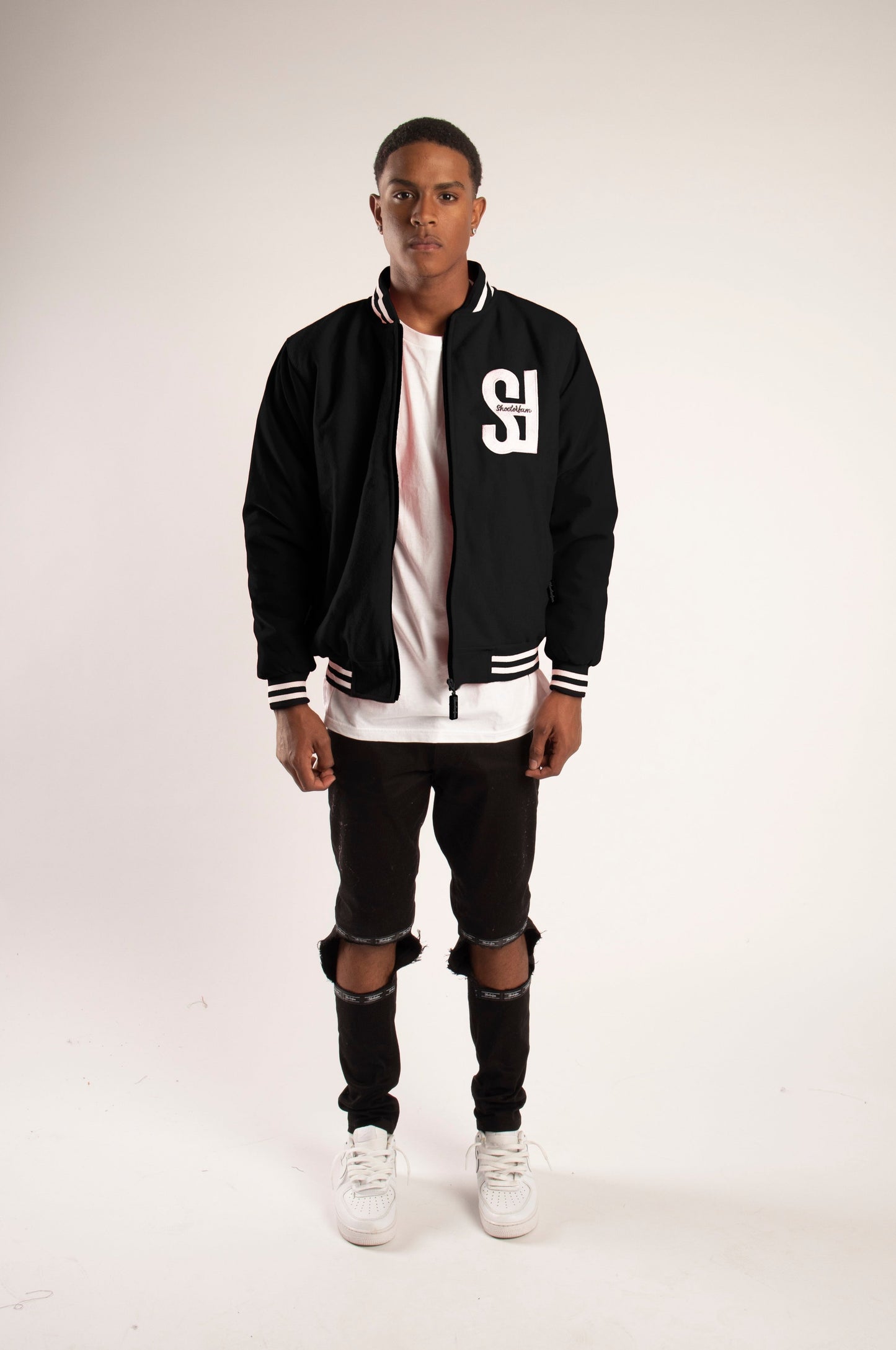 SF1 Varsity Zip Jacket (Black)