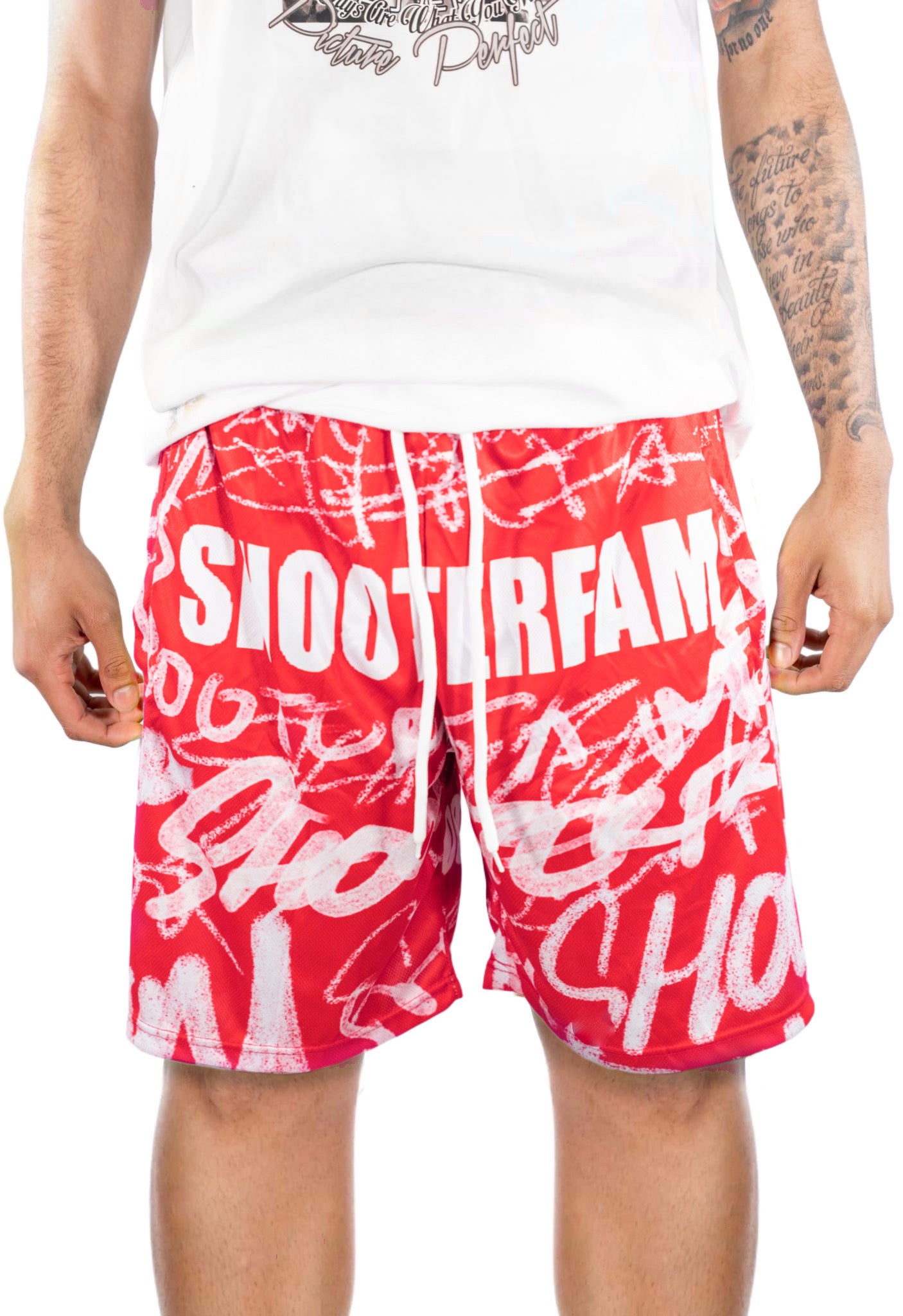 RED 'GRAFITTI' SHORTS