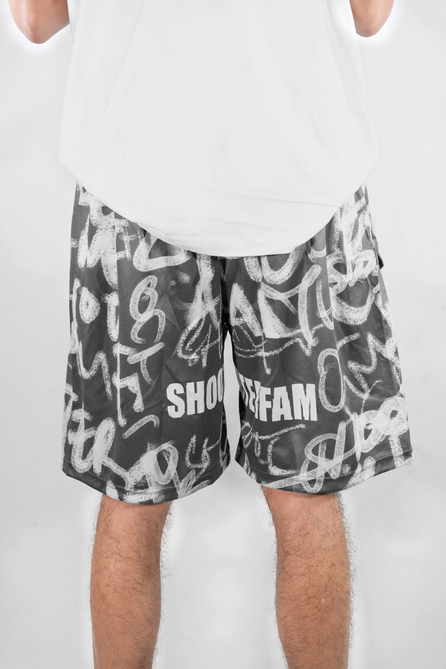 BLACK 'GRAFITTI' SHORTS