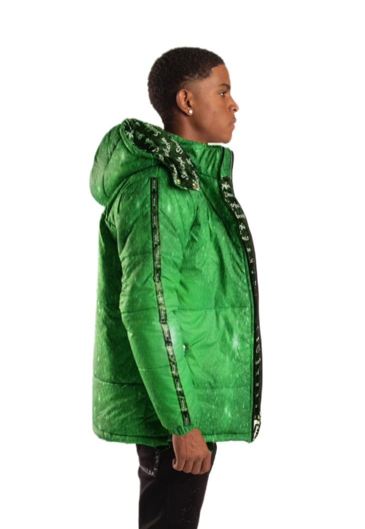 SF1 Galaxy Puffer Jacket (Green)
