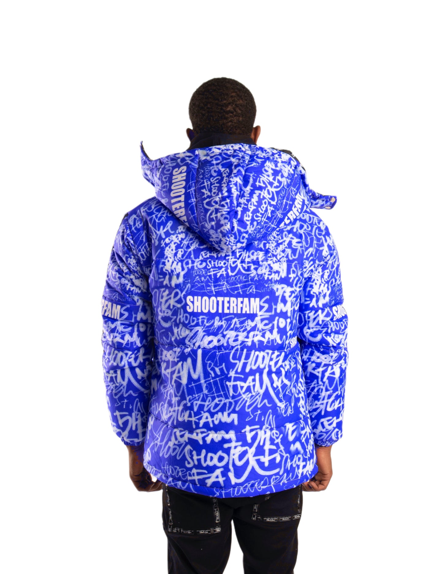 SF1 Graffiti Puffer Jacket (Blue)