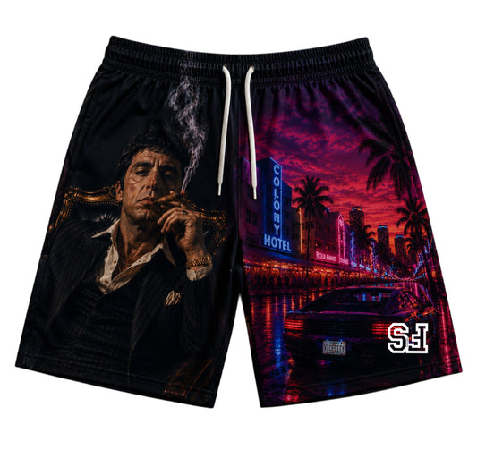 'Scarface' Black SHORTS