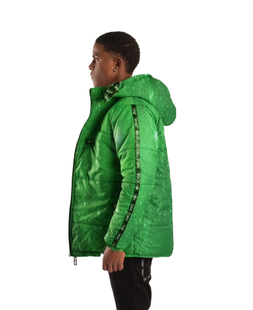 SF1 Galaxy Puffer Jacket (Green)