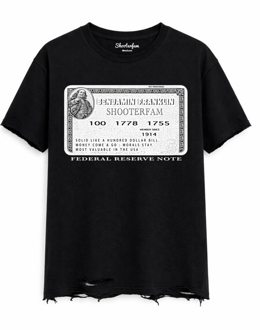 BLACK 'BENJAMIN FRANKLIN' T- SHIRT