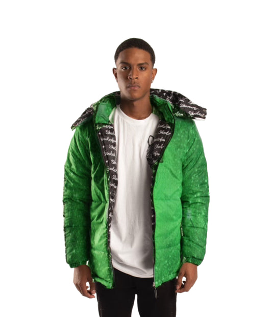 SF1 Galaxy Puffer Jacket (Green)