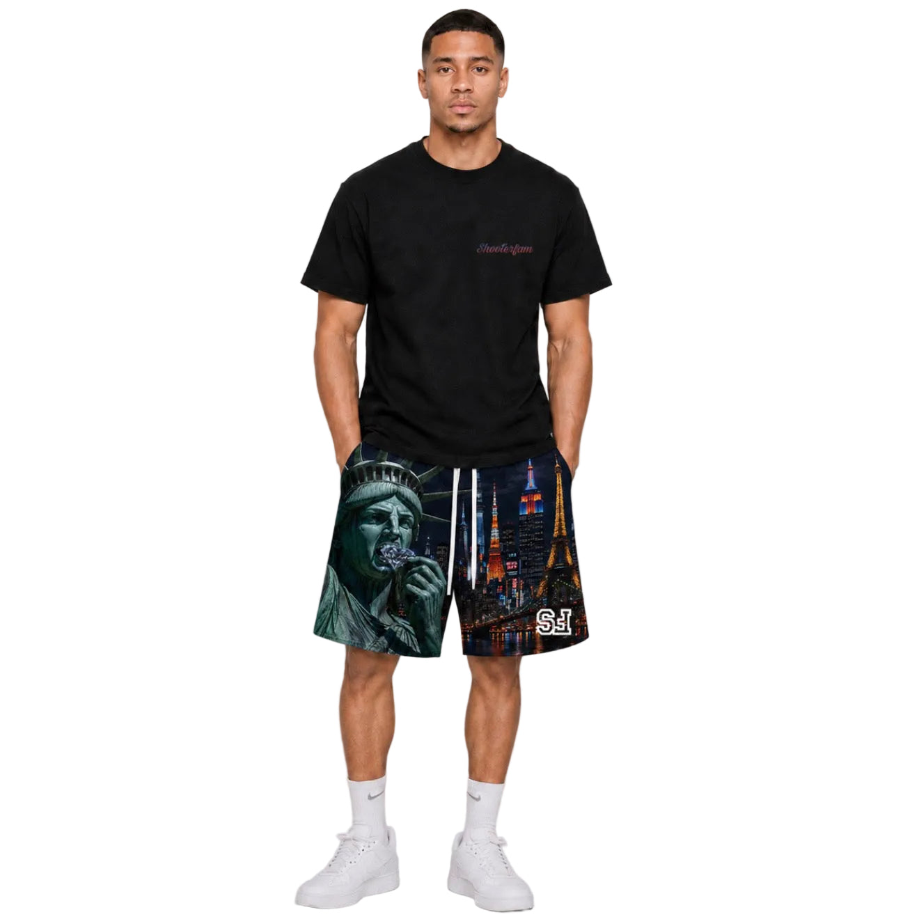 [LIMITED EDITION] 'City Of Palms' ‘Black Midnight 'GRAFITTI' SHORTS