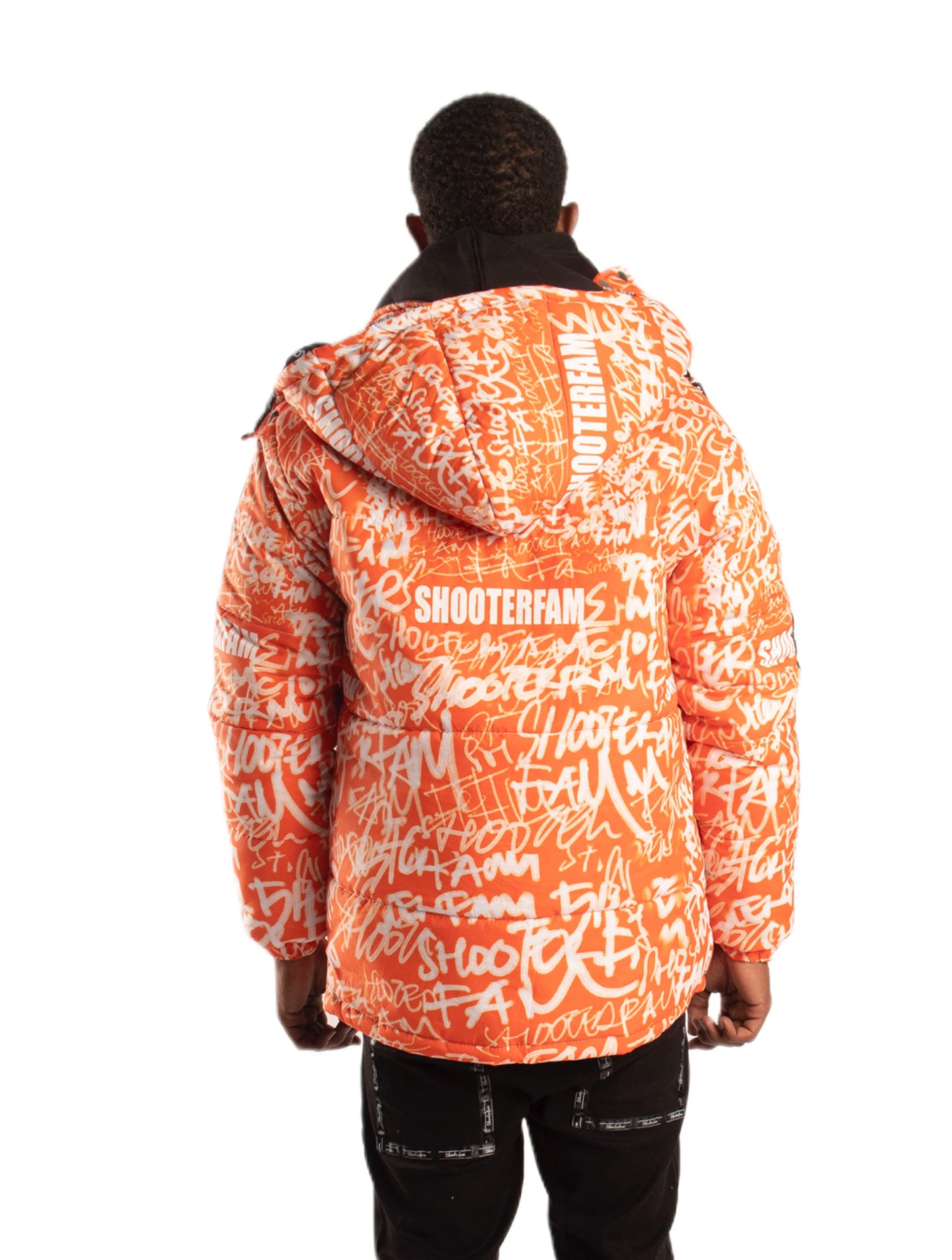 SF1 Graffiti Puffer Jacket (Orange)