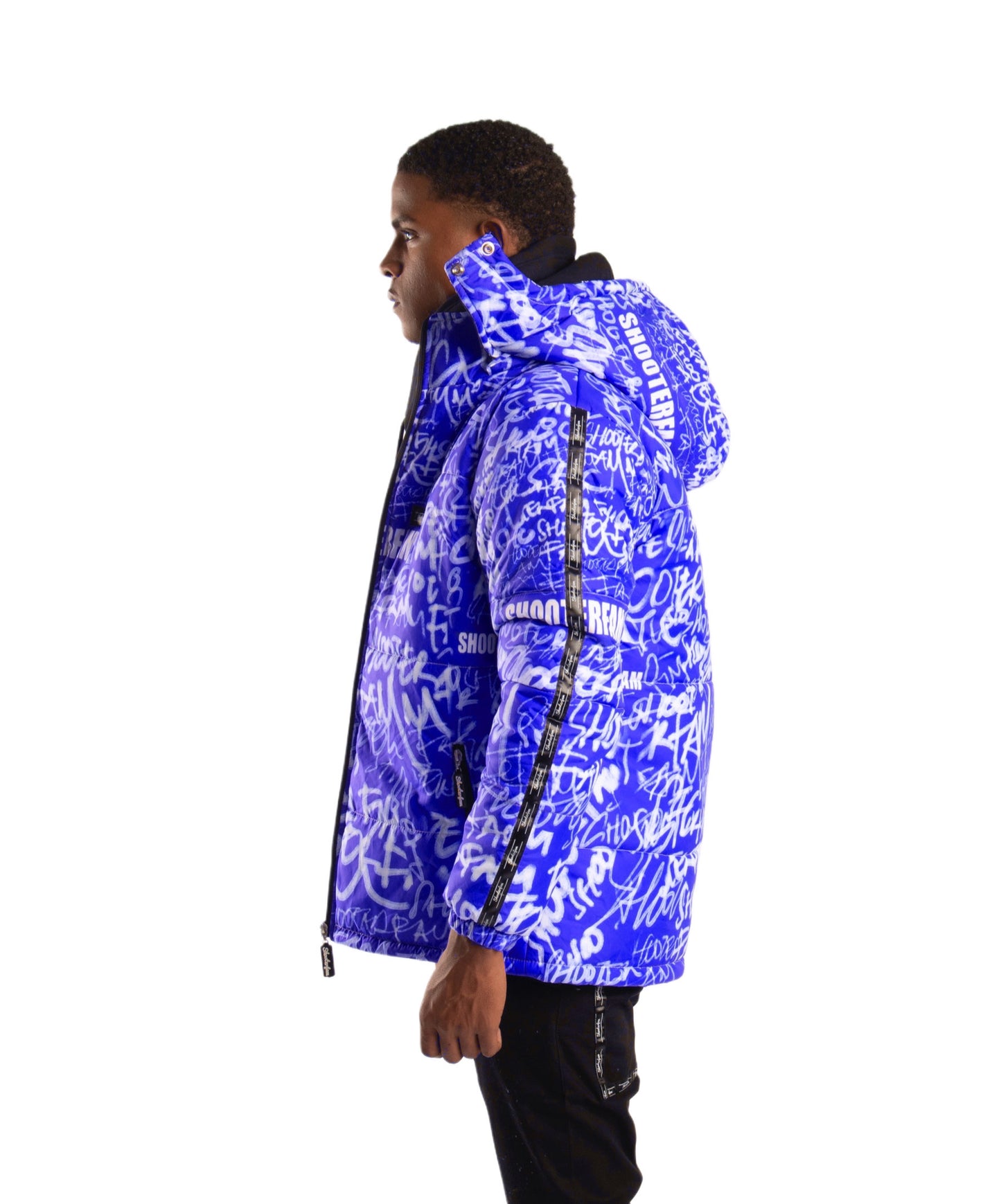 SF1 Graffiti Puffer Jacket (Blue)