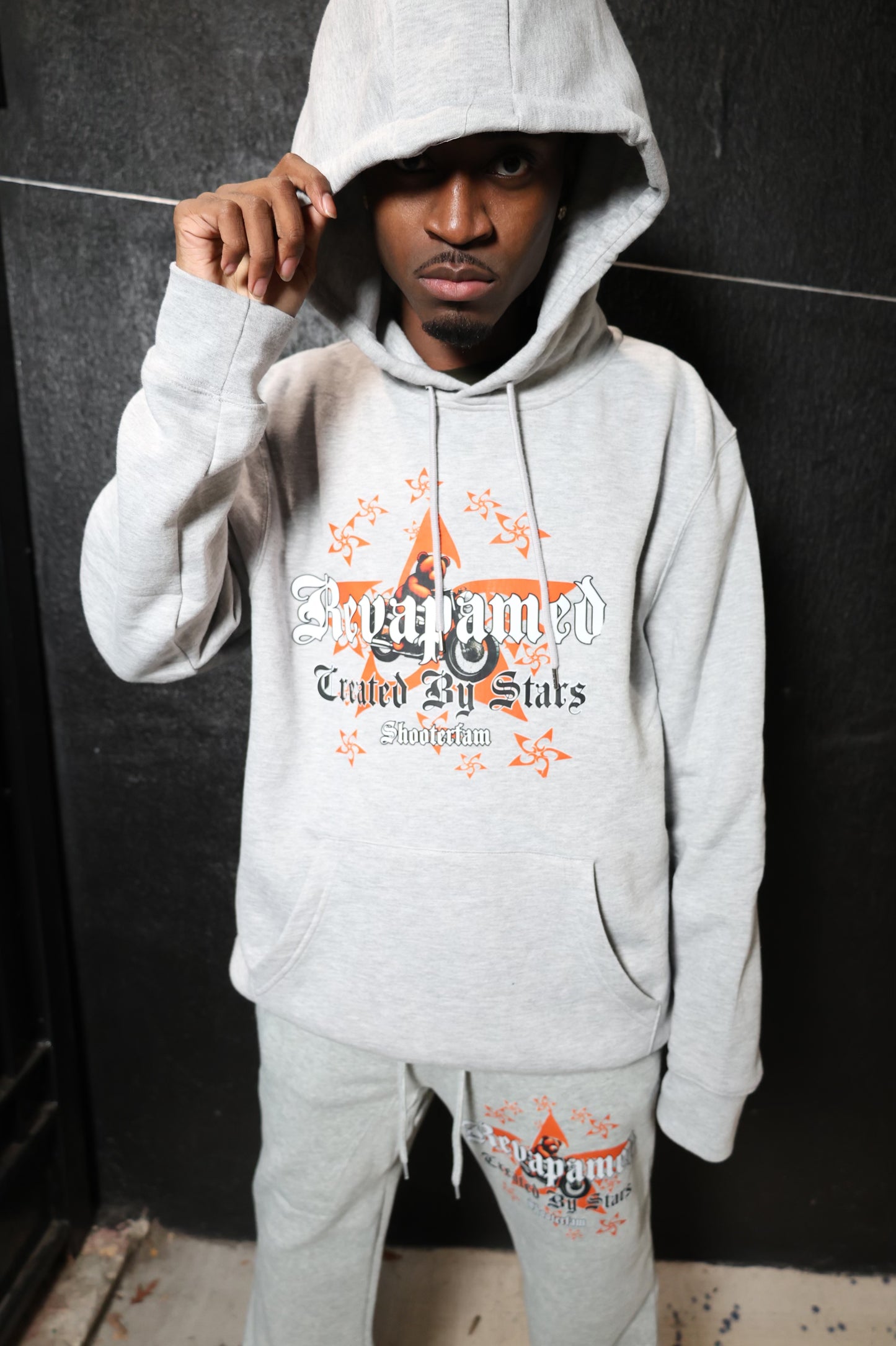 Created By Stars Hoodie (Grey/Orange/Black/White)