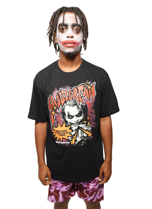 BLACK 'NO COMPARISON' "JOKER" T-SHIRT (BLACK/RED)