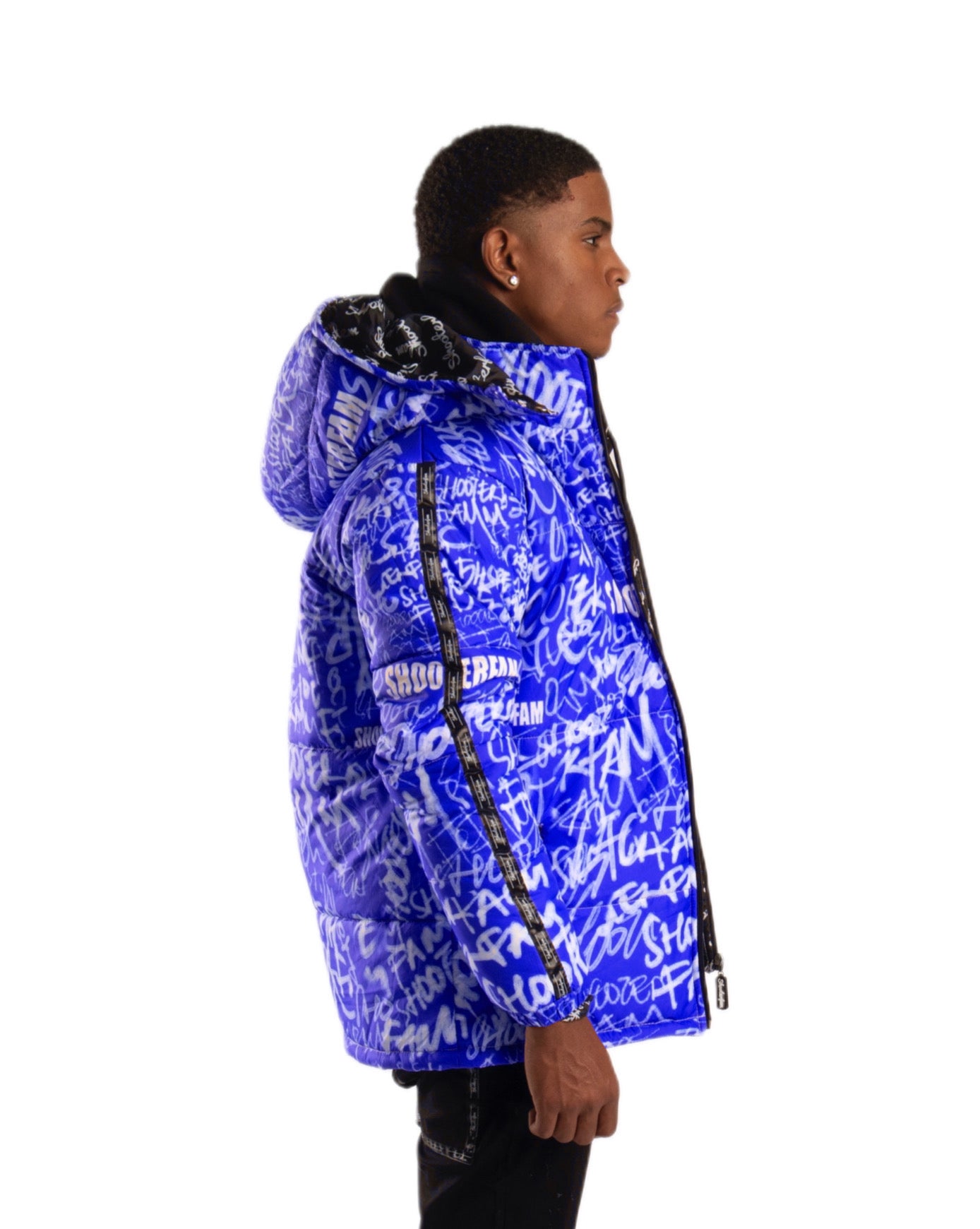 SF1 Graffiti Puffer Jacket (Blue)