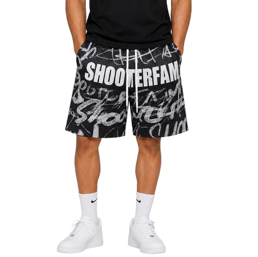BLACK 'GRAFITTI' SHORTS