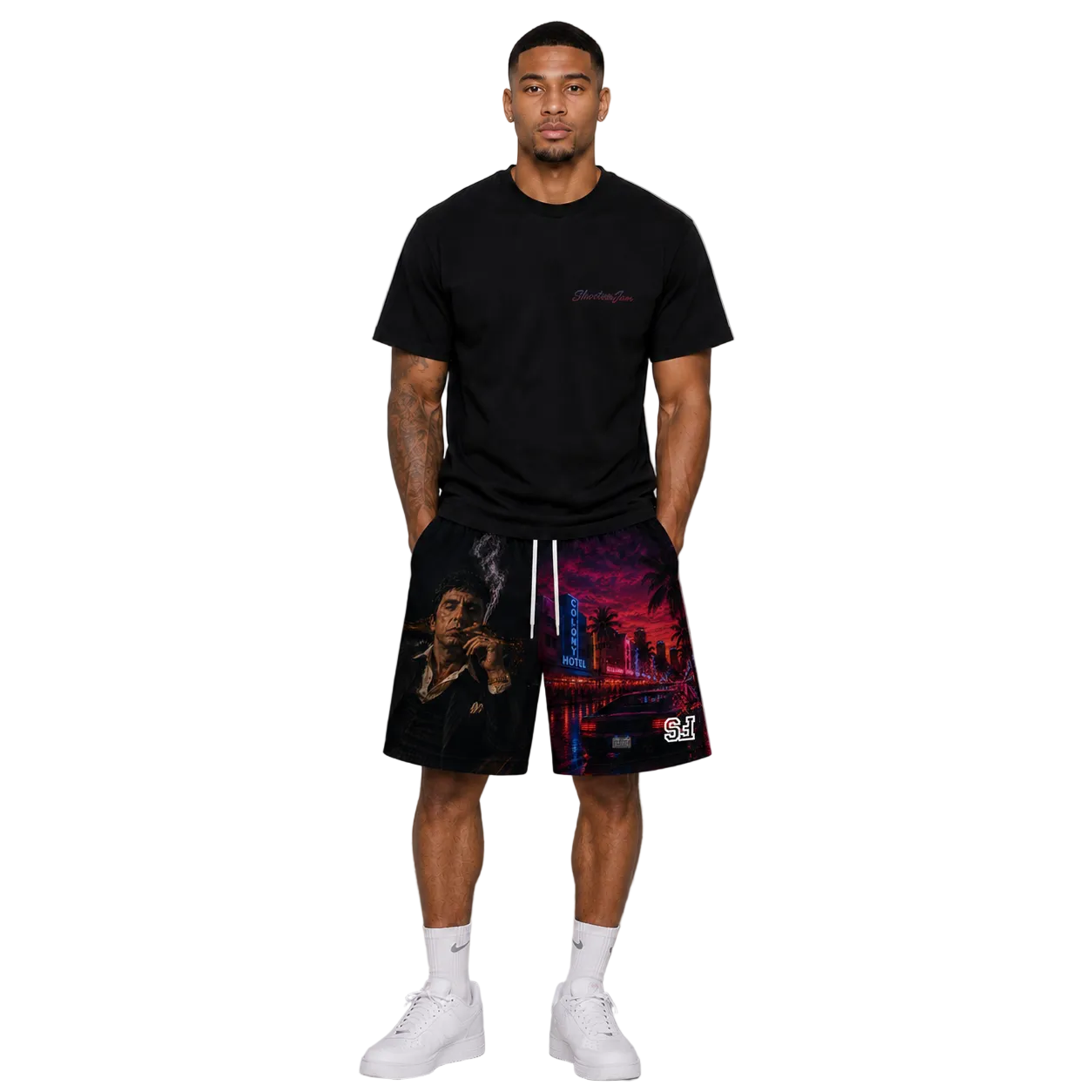 'Scarface' Black SHORTS