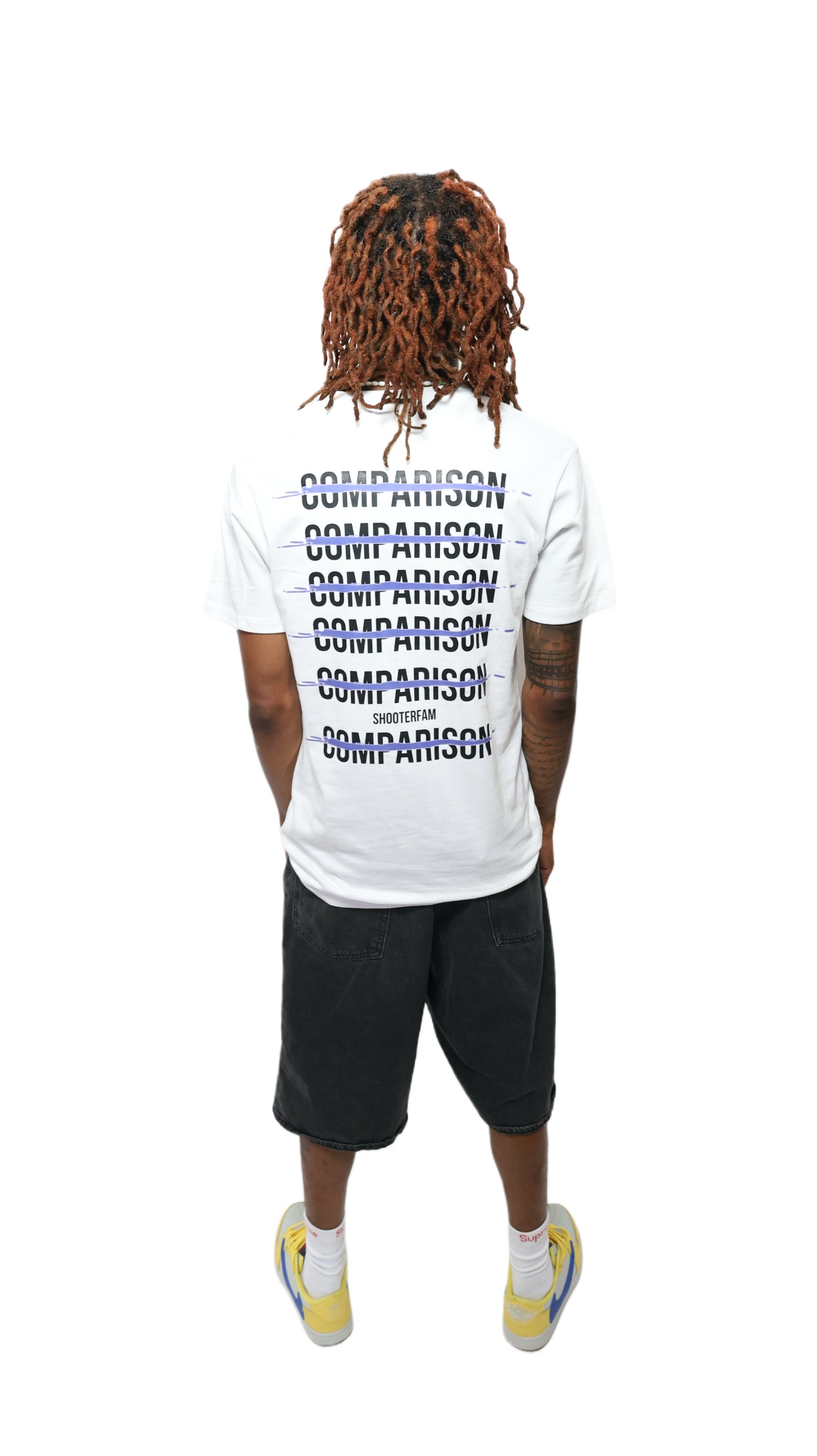 WHITE 'NO COMPARISON' "JOKER" T-SHIRT (WHITE/GREEN)