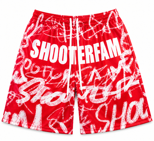 RED 'GRAFITTI' SHORTS