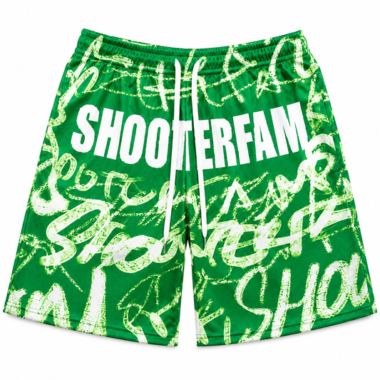 CLOVER GREEN 'GRAFITTI' SHORTS