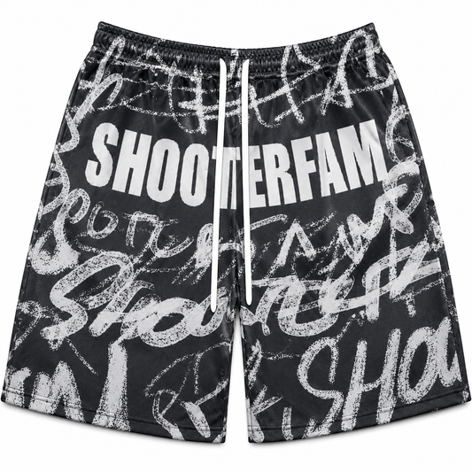 BLACK 'GRAFITTI' SHORTS