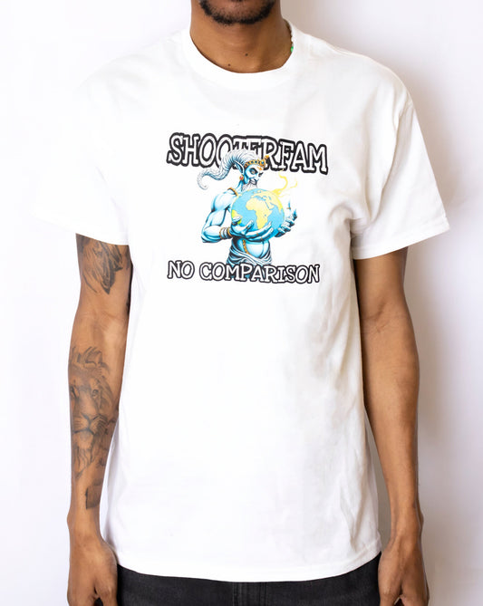 WHITE 'NO COMPARISON'  T-SHIRT